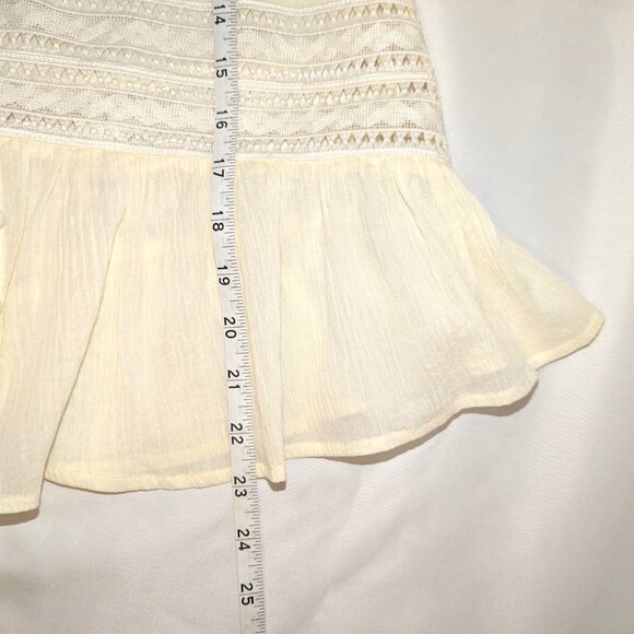 NWT Kivari | "Tana" Cotton Button Front Crochet Detail Blouse in Cream | Size 2* - Picture 14 of 14